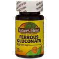 Natures Blend Ferrous Gluconate Tablets 325 mg 100 Count Per Bottle (5 Bottles)