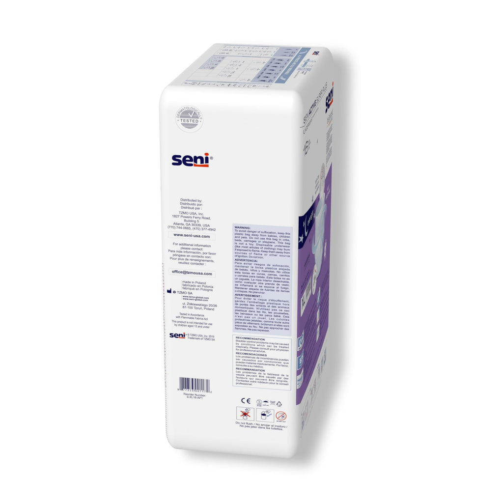 Seni Active Super Plus Disposable Underwear Pull On with Tear Away Seams X-Large, S-XL16-AP1, 64 Ct