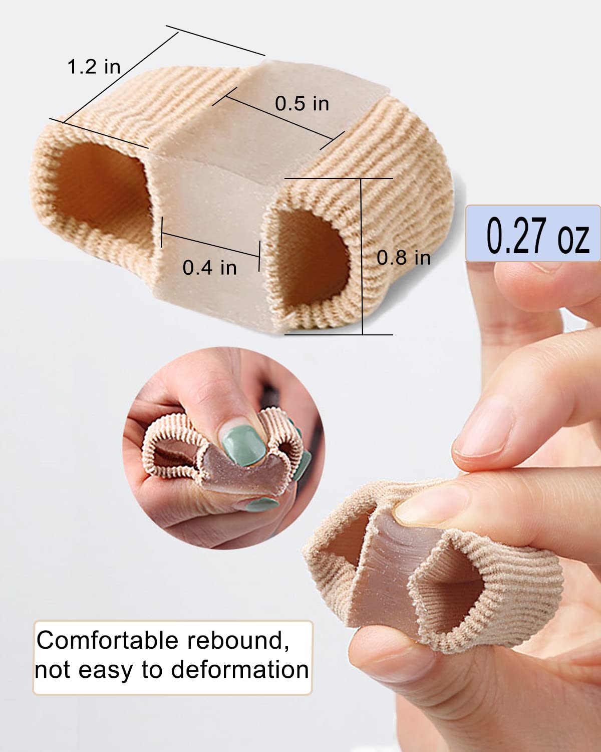 Golbylicc Bunion Toe Separators for Overlapping Toes Women Men, Gel Toe Spacers Bunion Corrector with 2 Loops for feet (4PC)