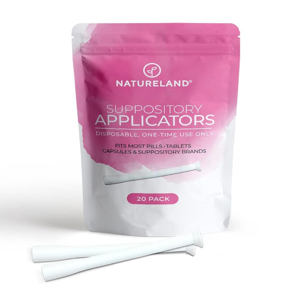 Natureland [20/40 Pack Vaginal Suppository Applicators for Women,Soft Tip Auxiliary Tool for Pills, Tablet Suppositories, Indivi