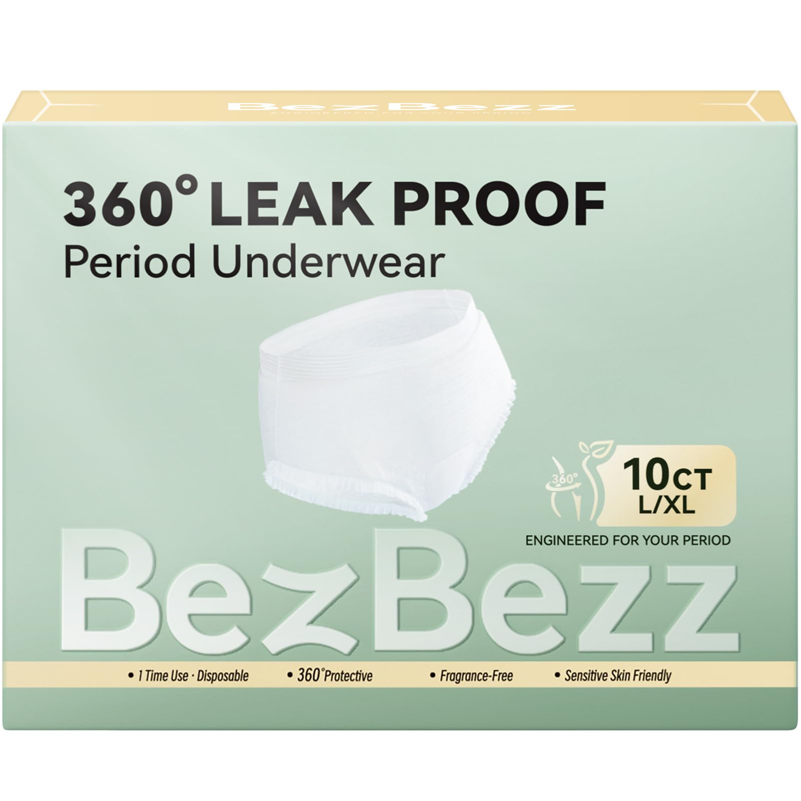Disposable Period Underwear for Women Plus Size L/XL, 360 Leak Proof Period Panties for Heavy Flow, Overnight Postpartum and Inc