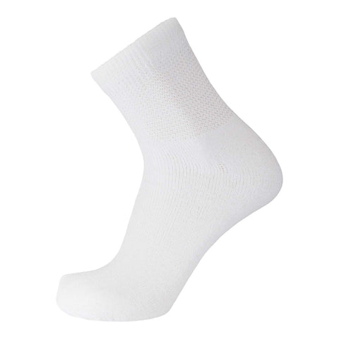 Big and Tall Diabetic Cotton Neuropathy Ankle Socks, King Size Mens Athletic Socks (13-15, Quarter White) - 3 pairs