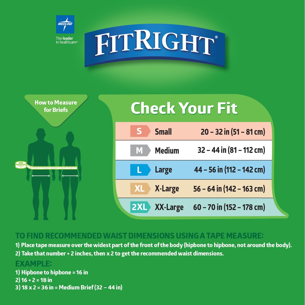 FitRight OptiFit Extra+ Adult Diapers with leak stop guards, Disposable Incontinence Briefs with Tabs, Moderate Absorbency, Medi