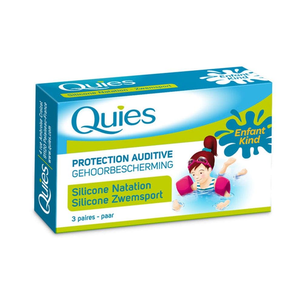 QUIES - Silicone Ear Protection for Children - Box of 3 Pairs