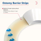 DERAYMI 20 PCS Ostomy Barrier Strips, 2 MM Thickness Elastic Colostomy Tape to Stop Leaks, Latex-Free Medical Grade Hydrocolloid