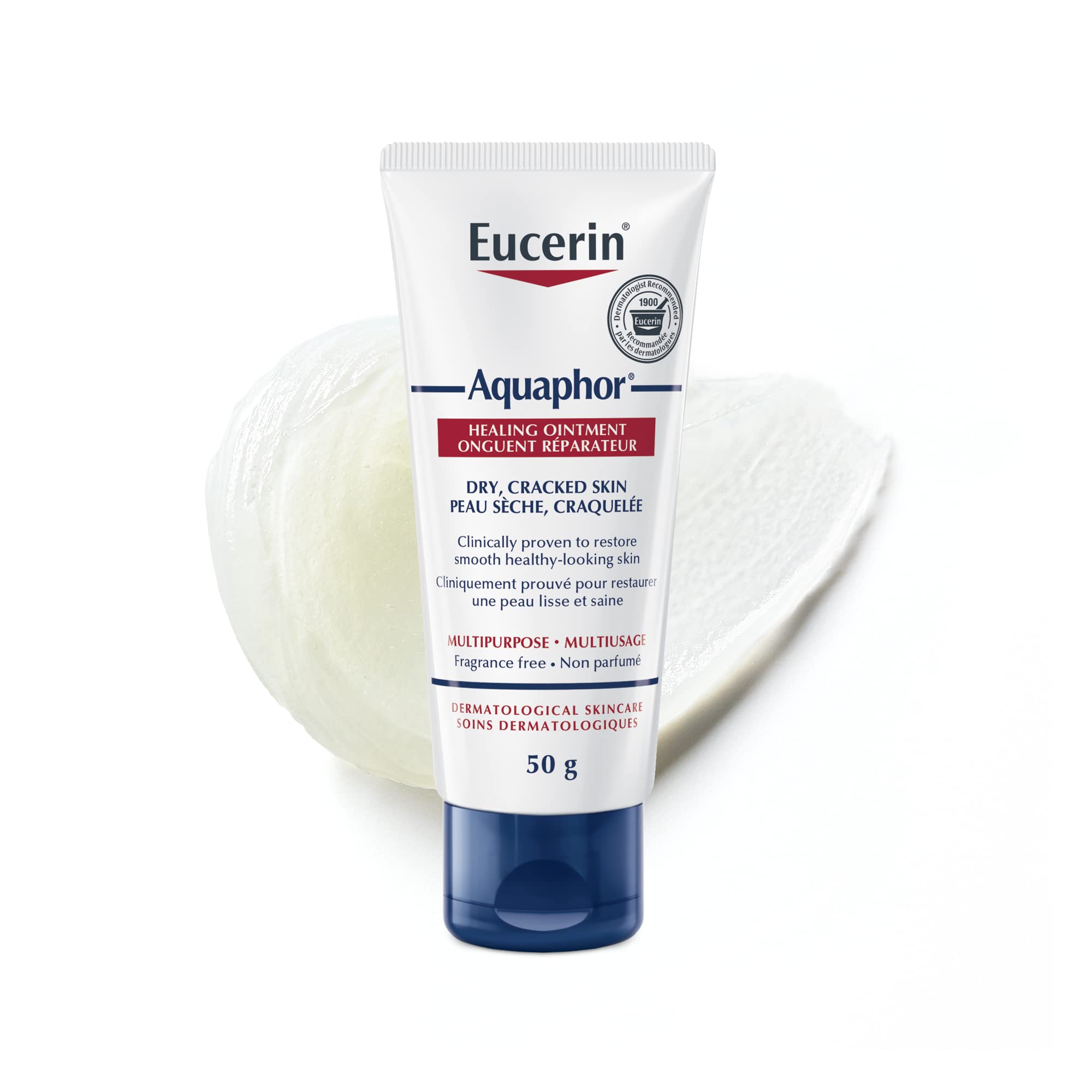 EUCERIN Aquaphor Multipurpose Healing Ointment for Extremely Dry, Cracked Skin (50g), Moisturizing Ointment and Hand Cream for U