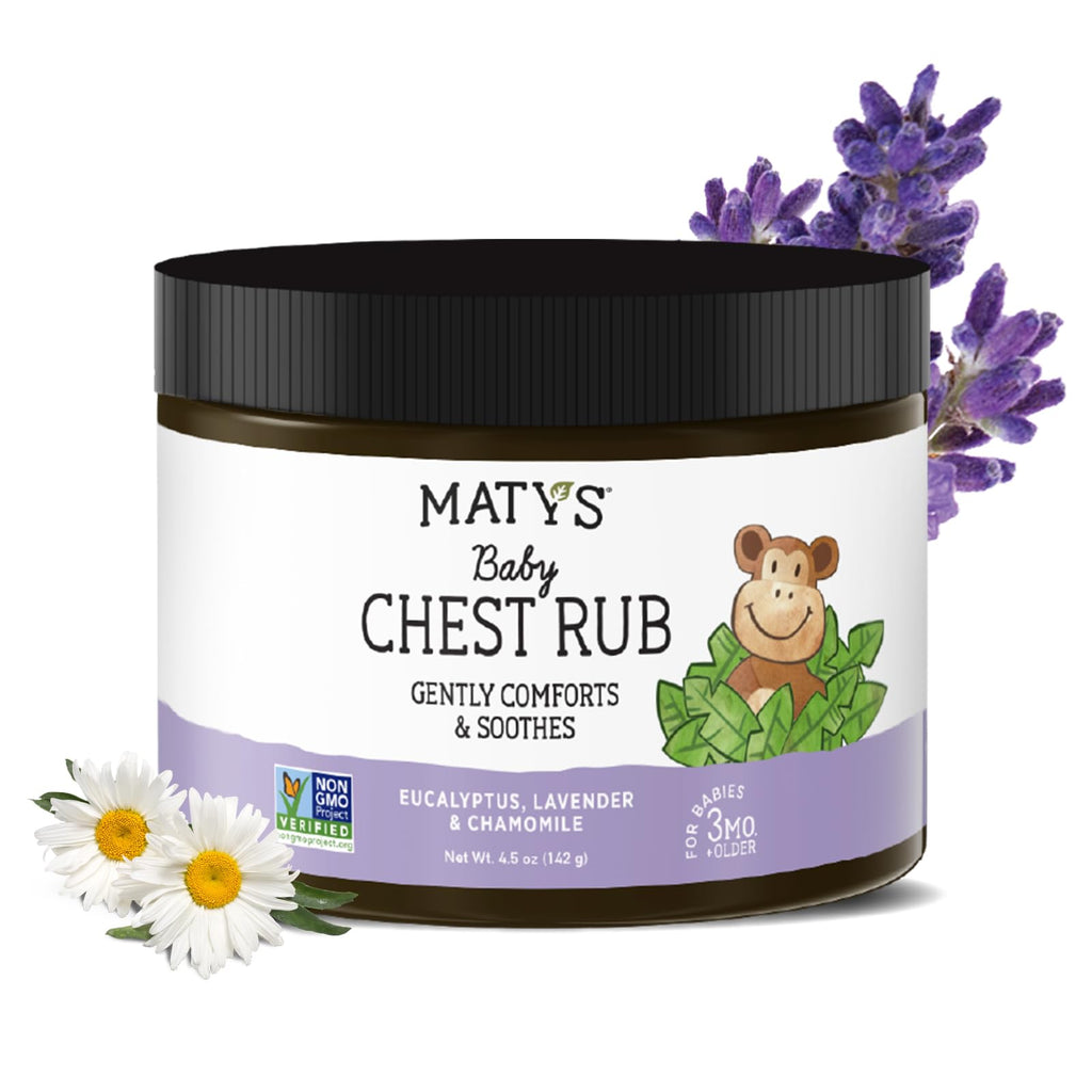 Matys Baby Chest Rub, Soothing Congestion Relief Vapor Rub for Babies 3 Months Old +, Clean & Comforting Eucalyptus, Lavender, &