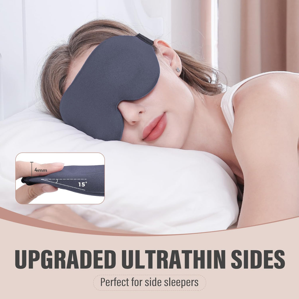 YIVIEW Sleep Mask for Side Sleeper, Complete Light Blocking 3D Sleeping Eye Mask, Soft Breathable Eye Cover for Women Men, Relax