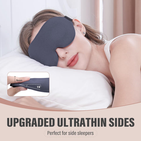 YIVIEW Sleep Mask for Side Sleeper, Complete Light Blocking 3D Sleeping Eye Mask, Soft Breathable Eye Cover for Women Men, Relax