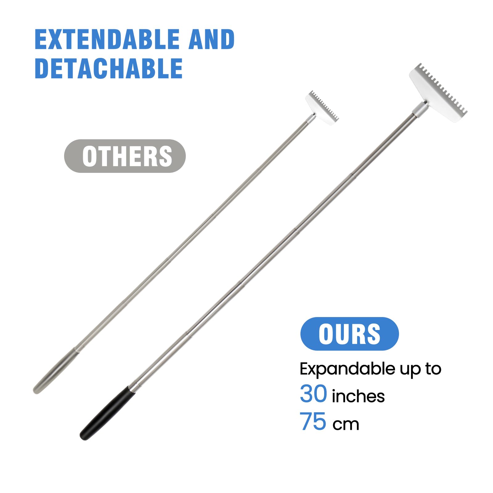 Snowyee Oversized Back Scratcher Detachable Backscratchers Extendable with Extra Large Wide Variety Heads for Women Men for Scra