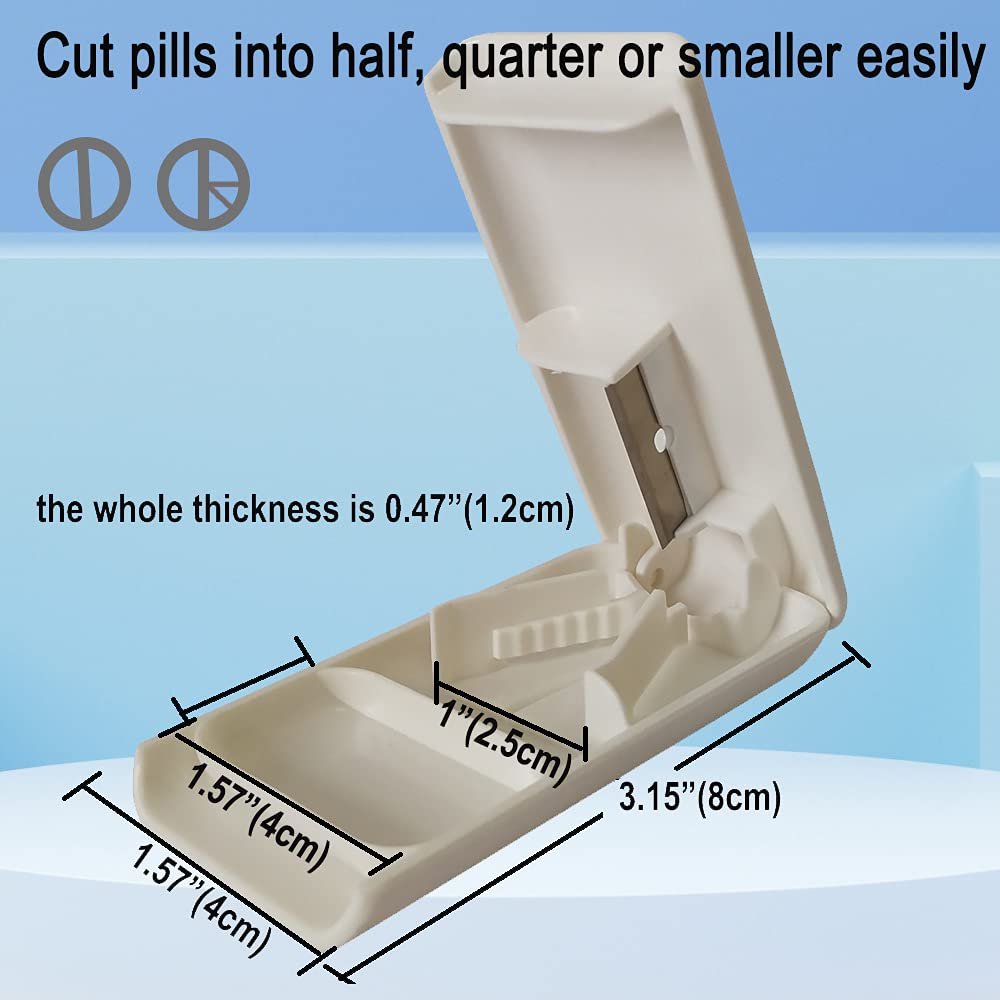CoaGu Bear Pill Crusher & Splitter Kit - BPA-Free Combo for Pills/Tablets, FDA-Compliant Fine Powder, Nursing Home & Travel