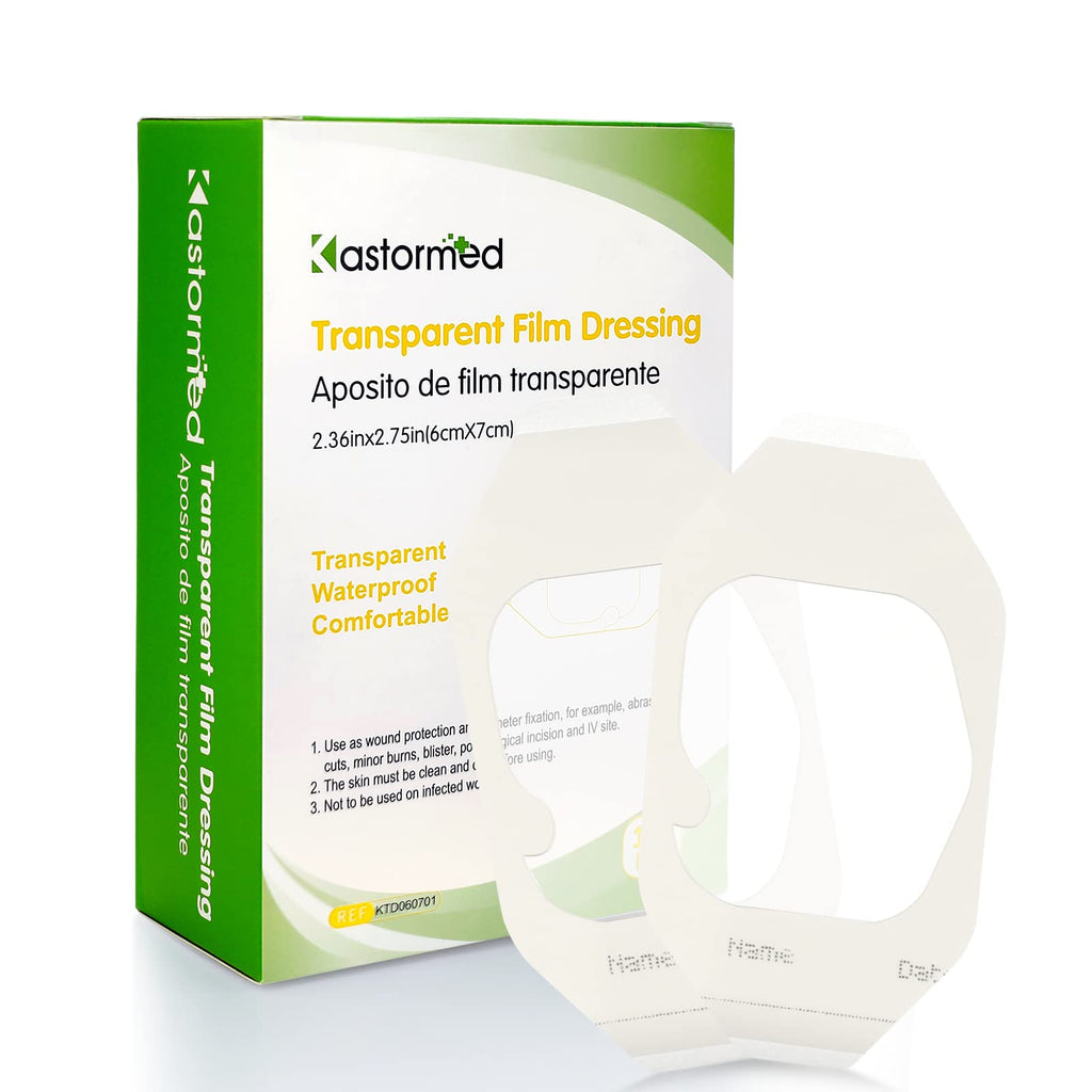 Transparent Film Dressing 2.3 x 2.75, 100 Packs, Waterproof Wound Cover Bandage, Post Surgical Shower or Tattoo Aftercare Bandag