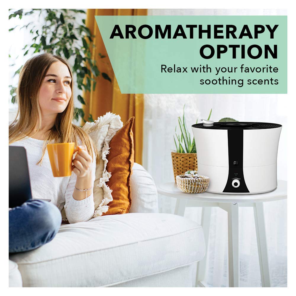 Perfect Aire 1.4 Gallon Ultrasonic Cool Mist Humidifier - Essential Oil Pod for Aromatherapy, Whisper-Quiet Operation, Auto Shut
