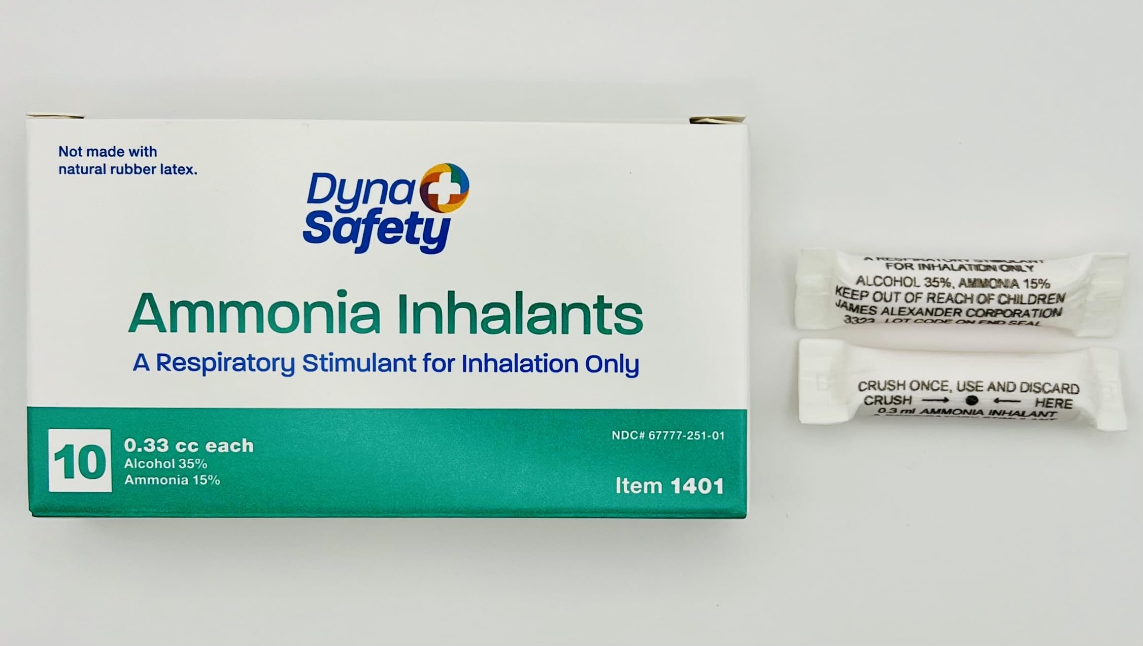 Ammonia INHALANTS. 10 Pack Crushable ampoules