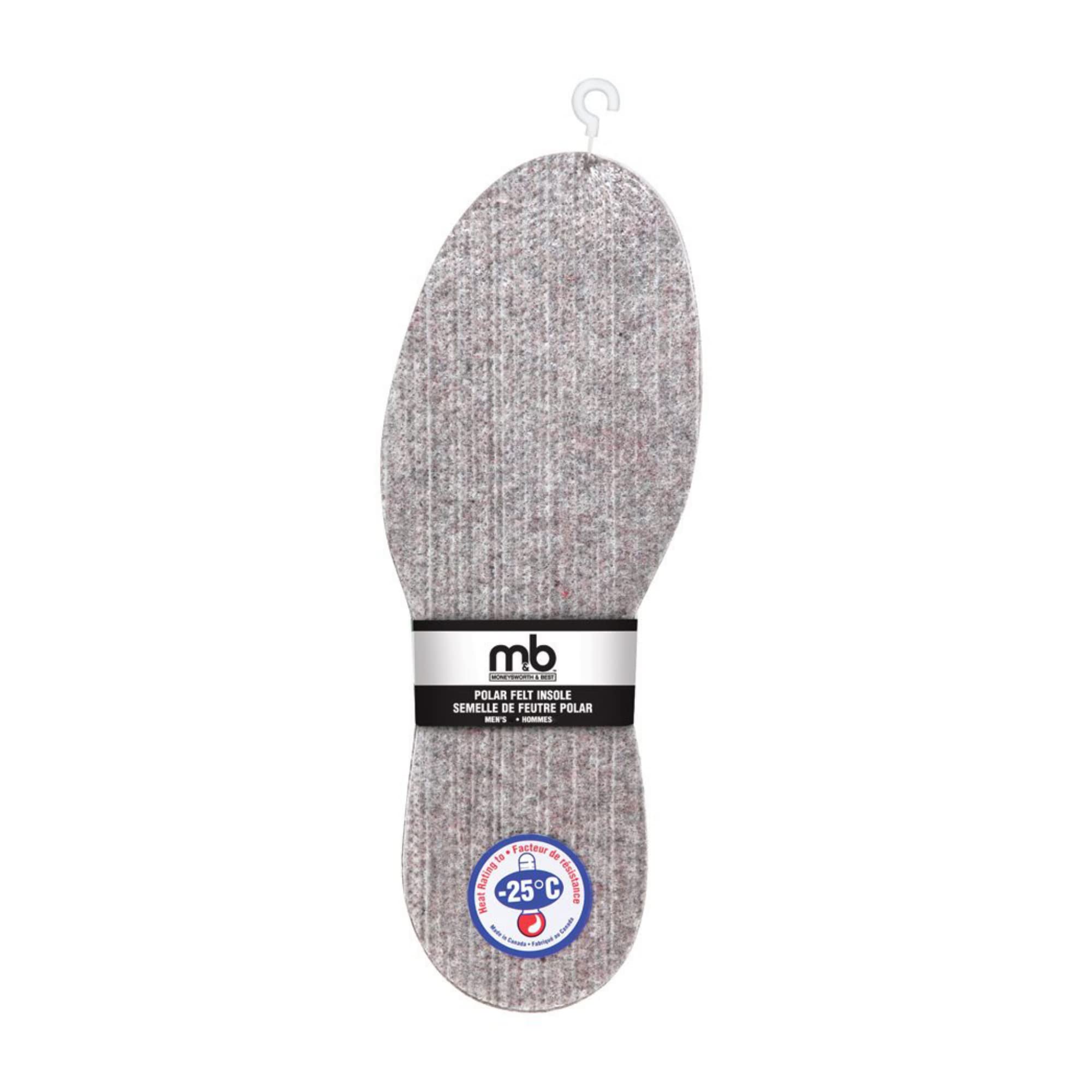 Moneysworth & Best Polar Mens Warmth Down to -25c Felt Insole, 13