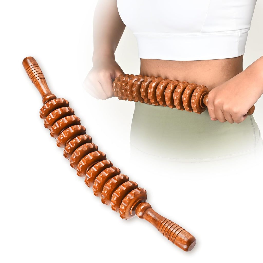 NXCYLW Wooden Cellulite Massage Roller Stick, Wood Therapy Massage Tools, Lymphatic Drainage Tool Cellulite Massager for Celluli
