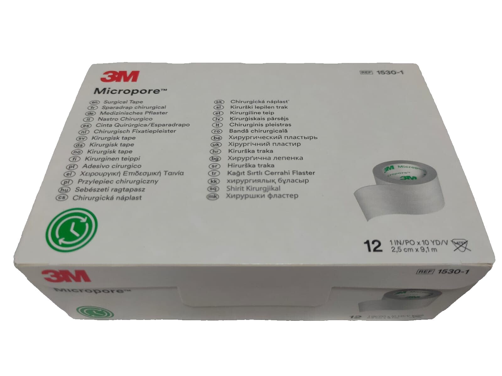 3M Micropore Paper Tape - White, 1 x 10yds (Box of 12)