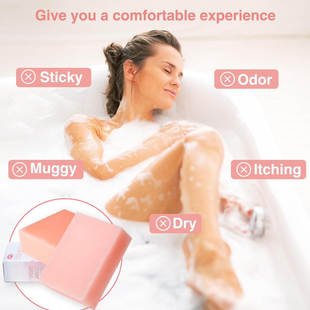 2 PCS Big Yoni Bar Soap, 2 * 5.29oz Organic Yoni Wash Yoni Soap Bar for Women Ph Balance Feminine Wash, Natural Vaginal Body Bat