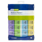 EZY DOSE Weekly (7-Day) Pill Case, Medicine Planner, Vitamin Organizer Box, Large Compartments with Rounded Base, 4 Times a Day,