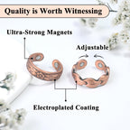 Vicmag Copper Magnetic Ring for Women, Magnetic Rings Ladies Fingers Thumb 100% Solid Pure Copper Jewelry Gift Adjustable (Rose