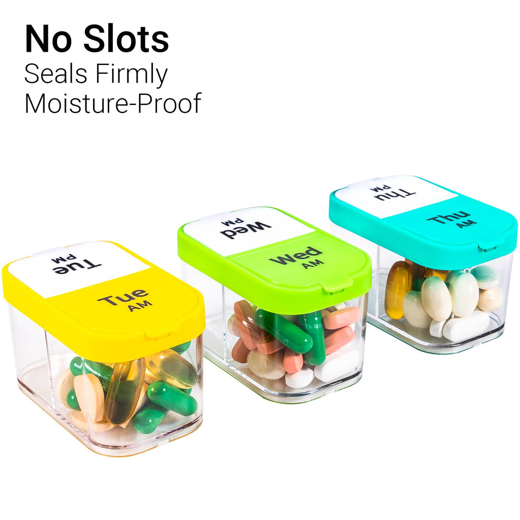 Daviky Extra Large Weekly Pill Organizer, BPA Free XL Pill Box 2 Times a Day, 7 Day AM PM Medicine Pill Organizer for Supplement