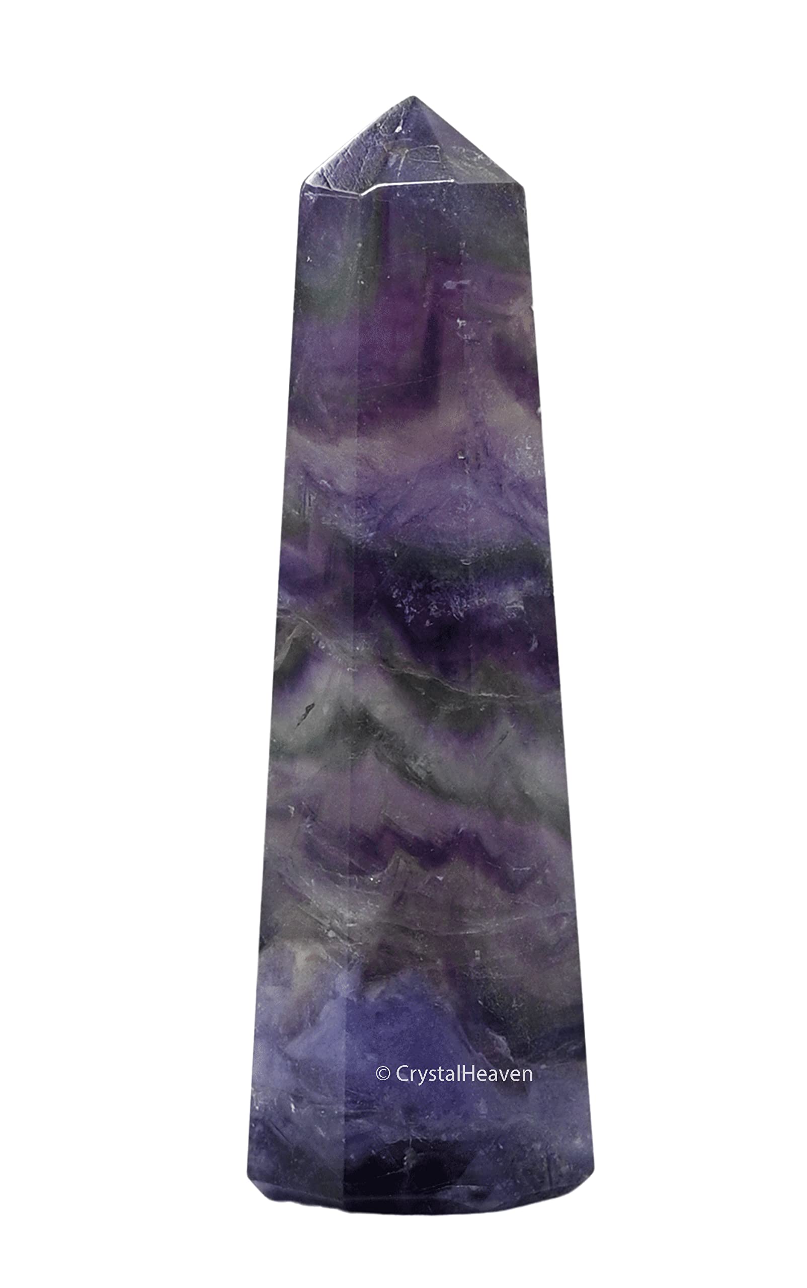 Crystal Heaven Purple Fluorite Crystal Tower Obelisk Point For Chakra, Healing And Balancing  Aaa Grade Original Certified Gems