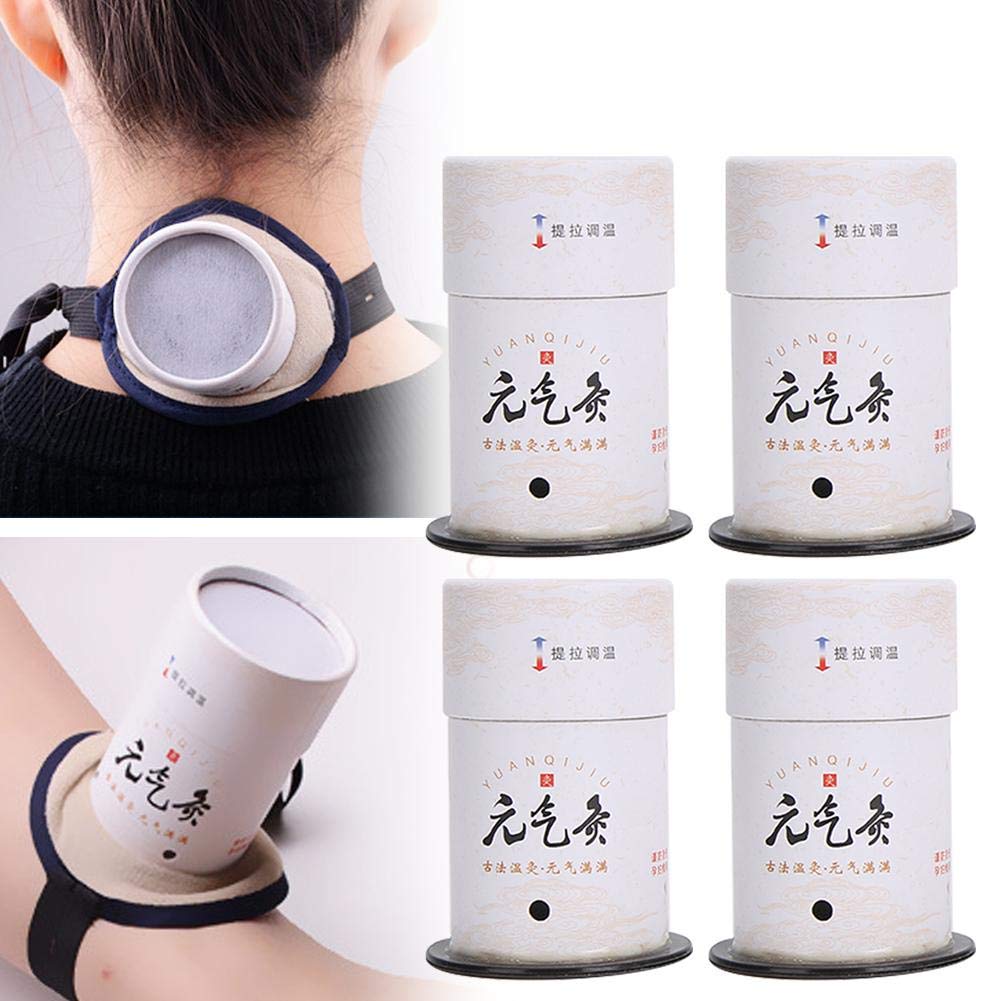 4pcs Smokeless Moxa Tube, Large Diameter Thickened Acupuncture Massage Moxibustion Roll Box, Acupuncture Cupping Tools