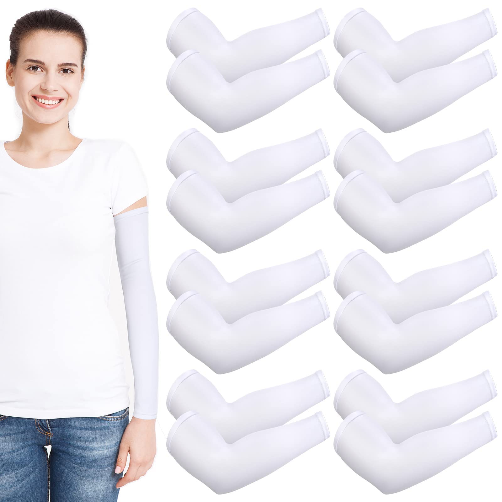 Eurzom 8 Pairs Eczema Sleeve for Adult Teens Eczema Psoriasis Unisex Arm Leg Sleeve for Women Men UV Protection Sleeves(Small)