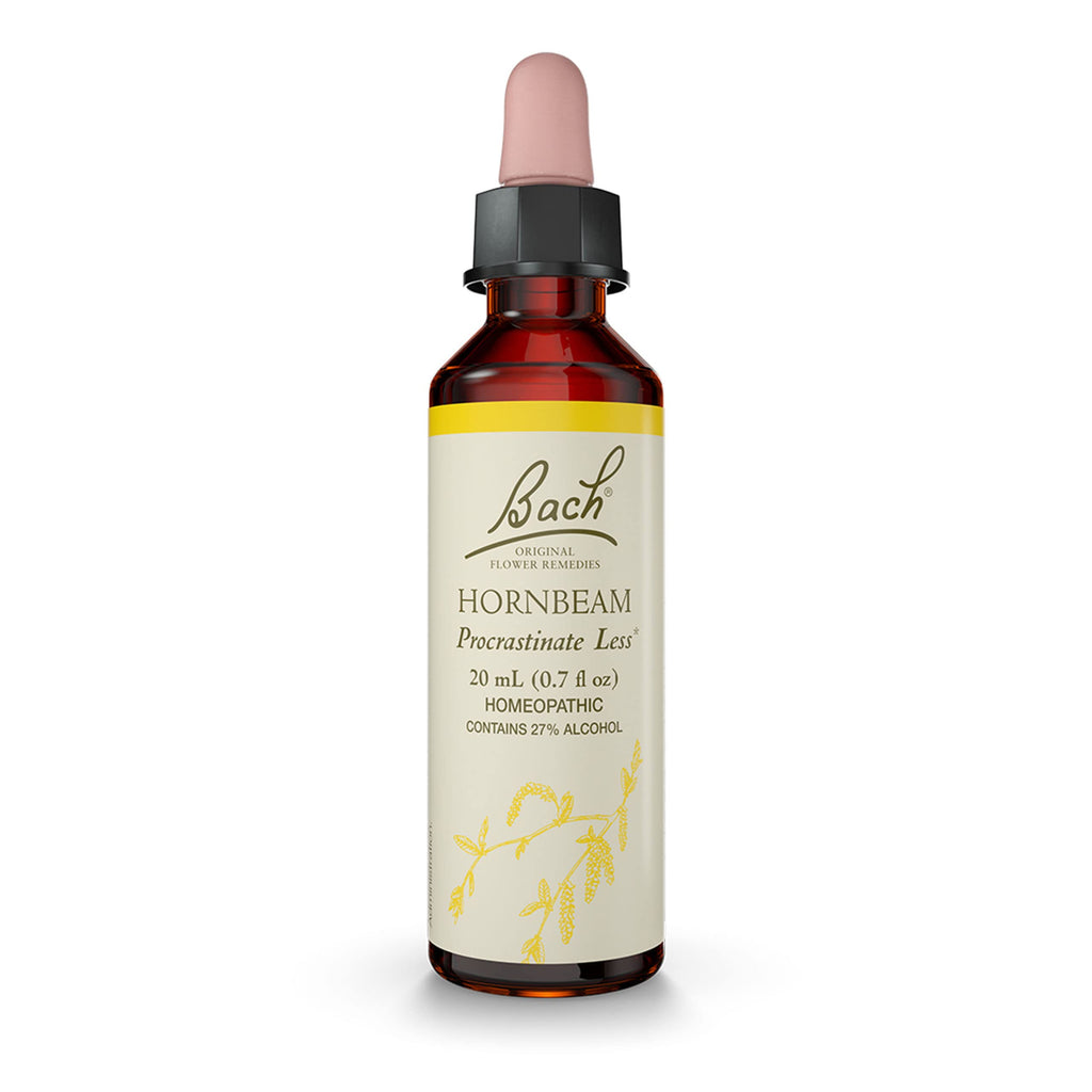 Bach Original Flower Remedies, Hornbeam for Procrastination, Natural Homeopathic Flower Essence, Holistic Wellness, Vegan, 20mL 