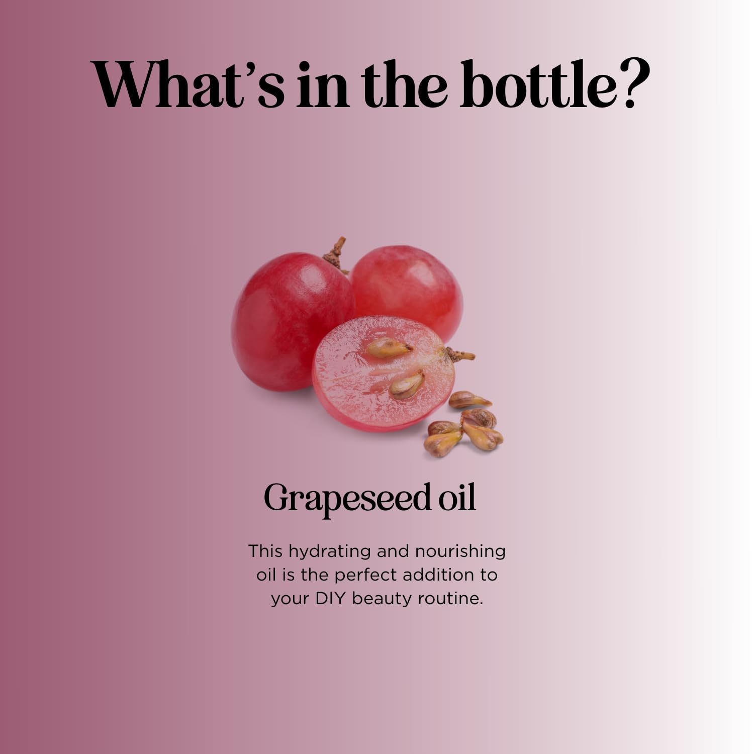Pure Grapeseed Oil for Skin Care - Cold Pressed Grape Seed Oil Liquid for Skin with Moisturizing Carrier Oil for Essential Oils