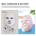 Red Light Therapy Mask for Face, Blue Red LED Light Therapy Device, 7+1 Colors LED Facial Skin Care Mask At Home, USB Rechargeab