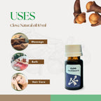 Roots & Above 10ml Pure Clove Essential Oil - 99% Natural Aroma Oil for Diffuser, Hair, Skin Care, Massage, Humidifiers, Candle