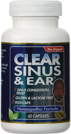 2Pack of Clear Products Clear Sinus and Ear - Homeopathic - no Gluten - 60 Vegi Capsules