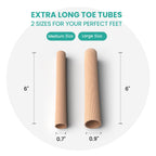 Welnove Toe Tubes Sleeves Protectors - 6 Pack Toe Cushions for Pain Relief - Fabric & Breathable Gel Lining Toe Protectors for C