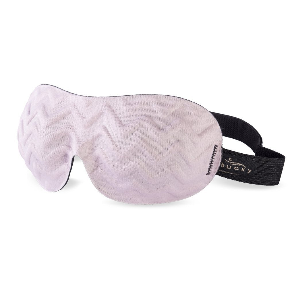 Bucky Ultralight Travel & Sleep Chevron Eye Mask, Peony Pink, One Size