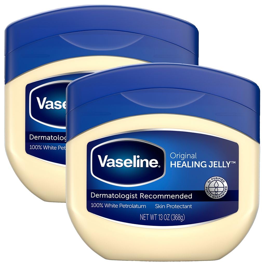 Vaseline 100% Pure Petroleum Jelly, Original Skin Protectant, 13 Oz (Pack of 2)