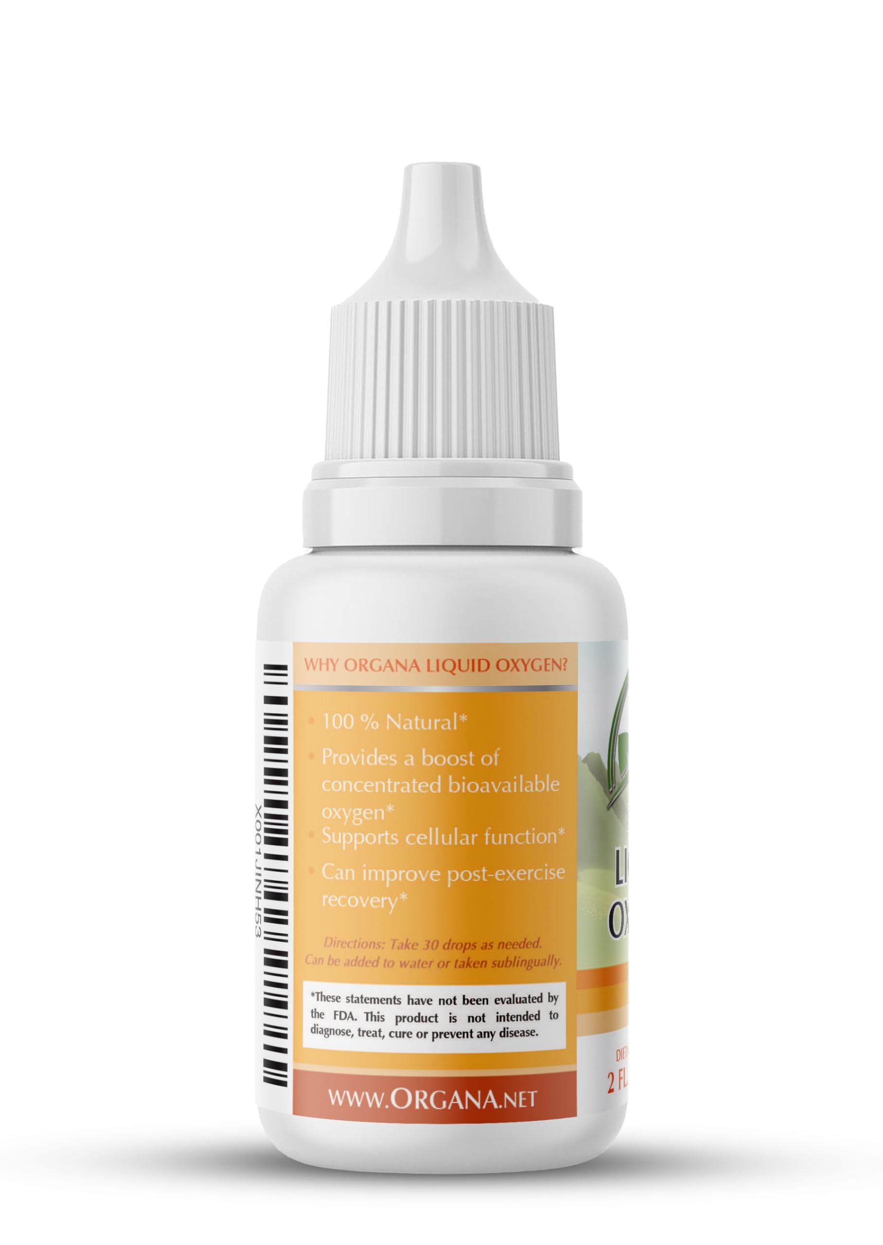 Liquid Oxygen Drops Supplement by Organa - 100% Pure and Natural Liquid Oxygen Drops - Liquid Oxygen Boost