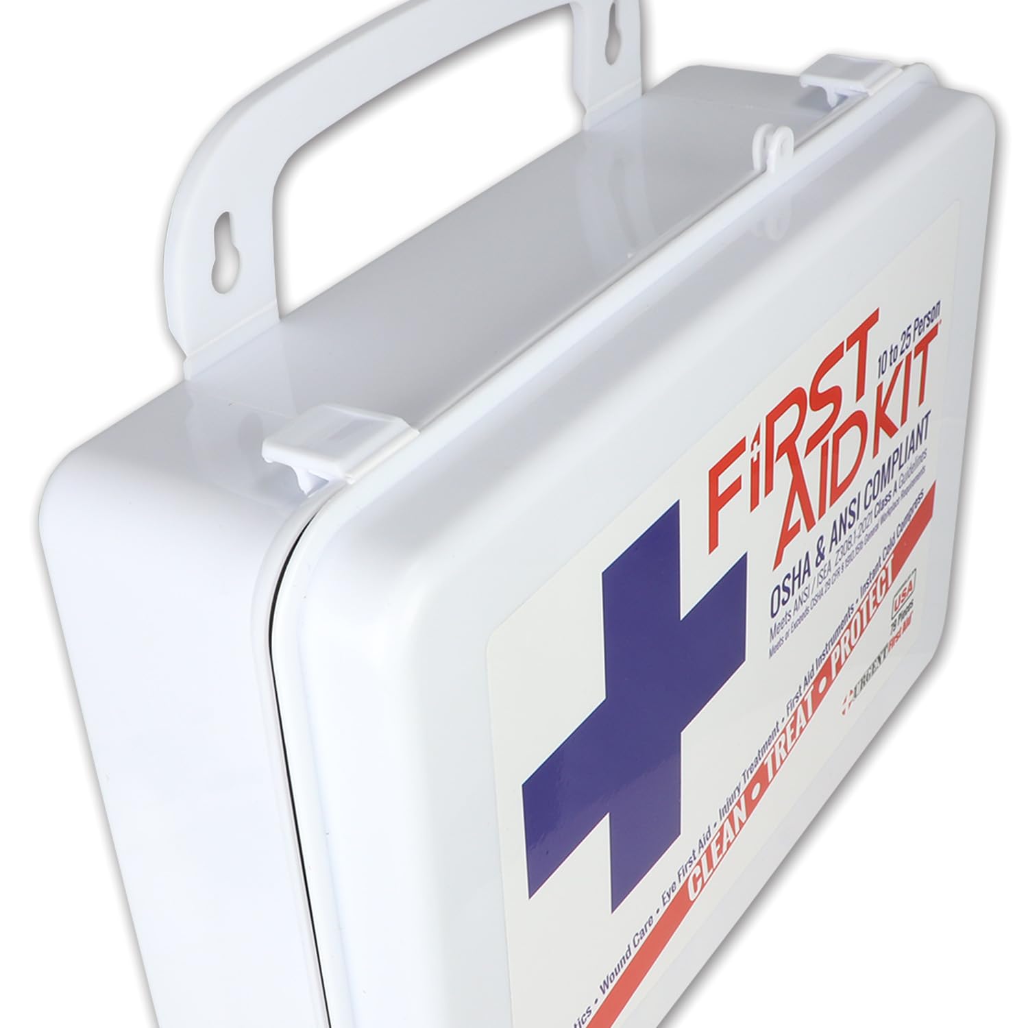 OSHA & ANSI First Aid Kit, 25 Person, 79 Pieces, Indoor/Outdoor Emergency Kit for Office, Home or Car, ANSI 2021 Class A, Plasti