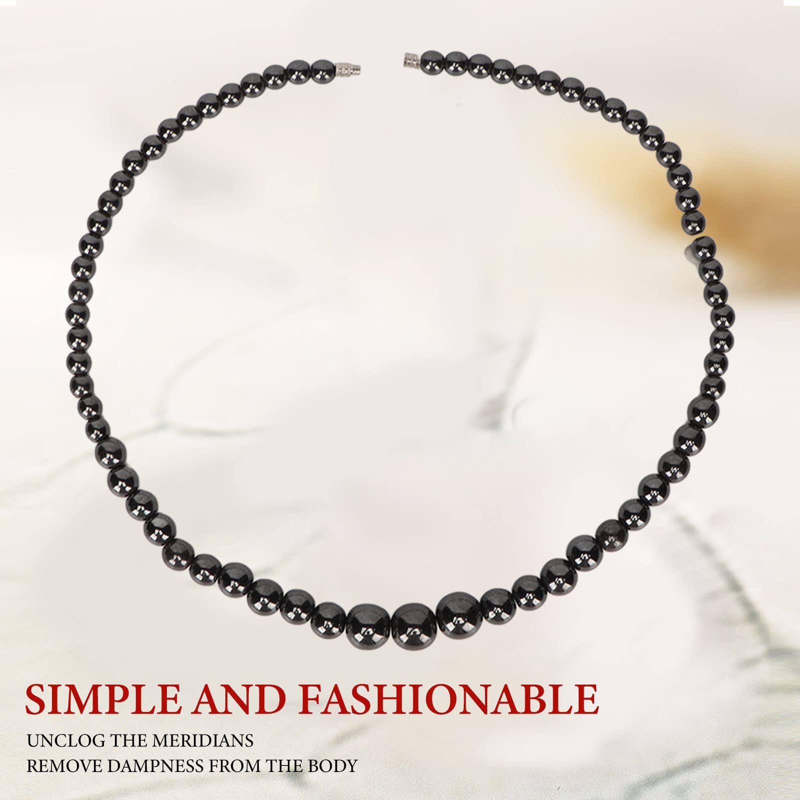 ZJchao Terahertz Beaded Necklace for Men Women, Fashionable Purify Fatigue Relief Necklace for Work