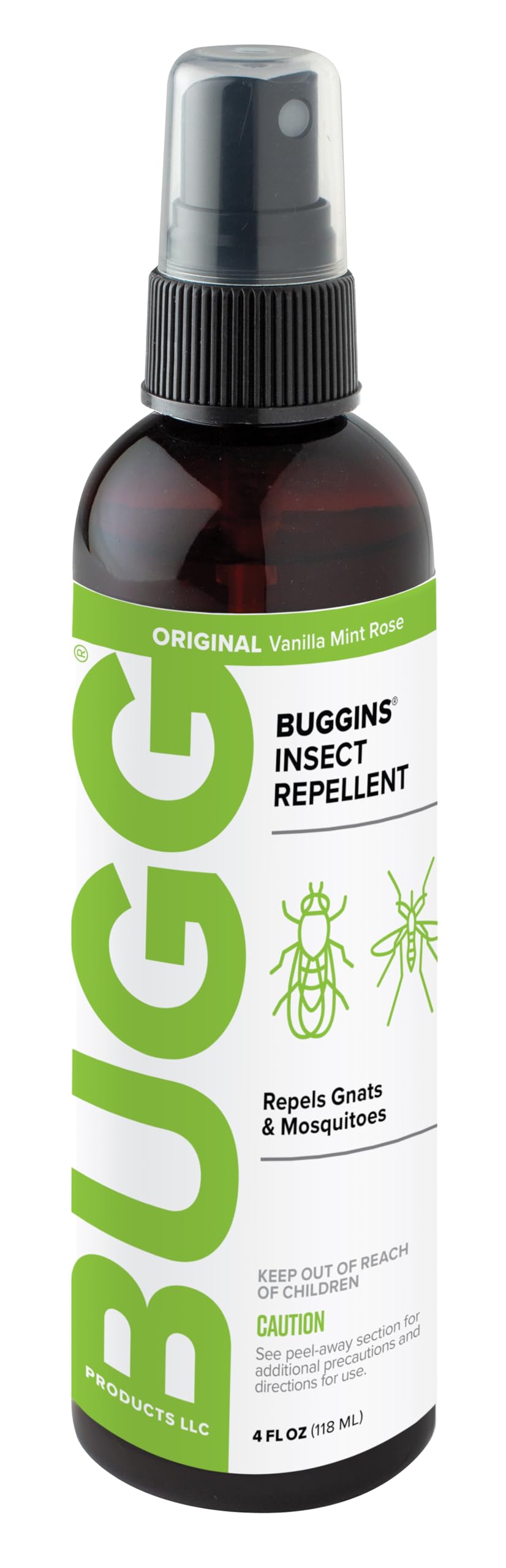 BUGGINS Original - Insect Repellent - Gnats & Mosquitoes, DEET Free, Non-Greasy - 4 oz Pump Spray Bottle