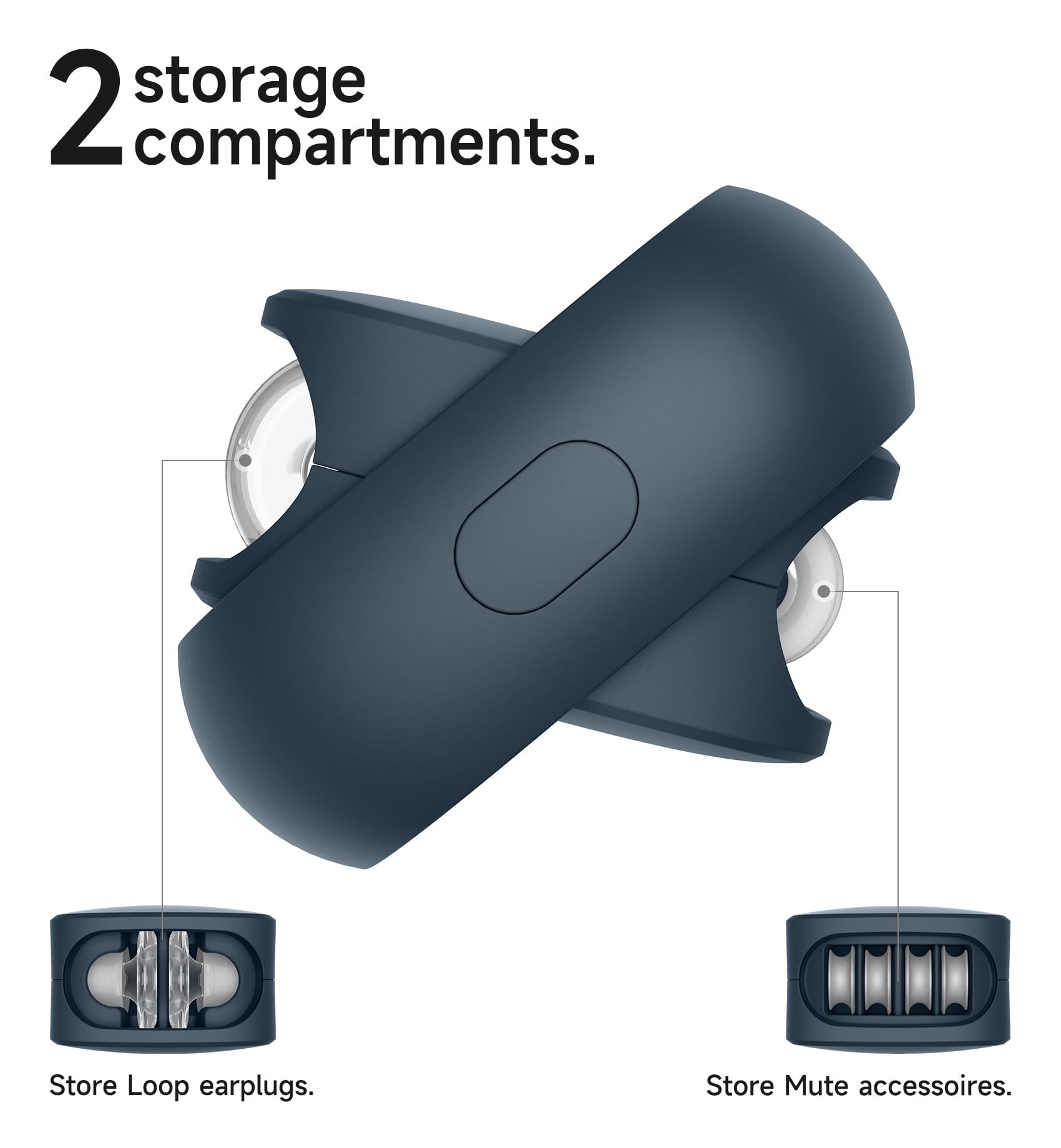 SURITCH Case for Loop Earplugs, Portable Storage Container for Earplugs & Accessories, Blue