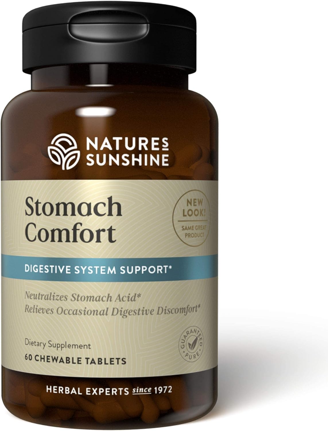 Natures Sunshine Stomach Comfort, 60 Chewable Tablets | Helps Neutralize Acid and Soothe the Stomach by Supporting Digestion