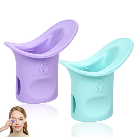 2pcs Eye Wash Cup, Hanging Silicone Eye Rinse Cup Portable Eye Flush Cup Reusable Eye Washer Cleaning Tool for Remove Dust Makeu