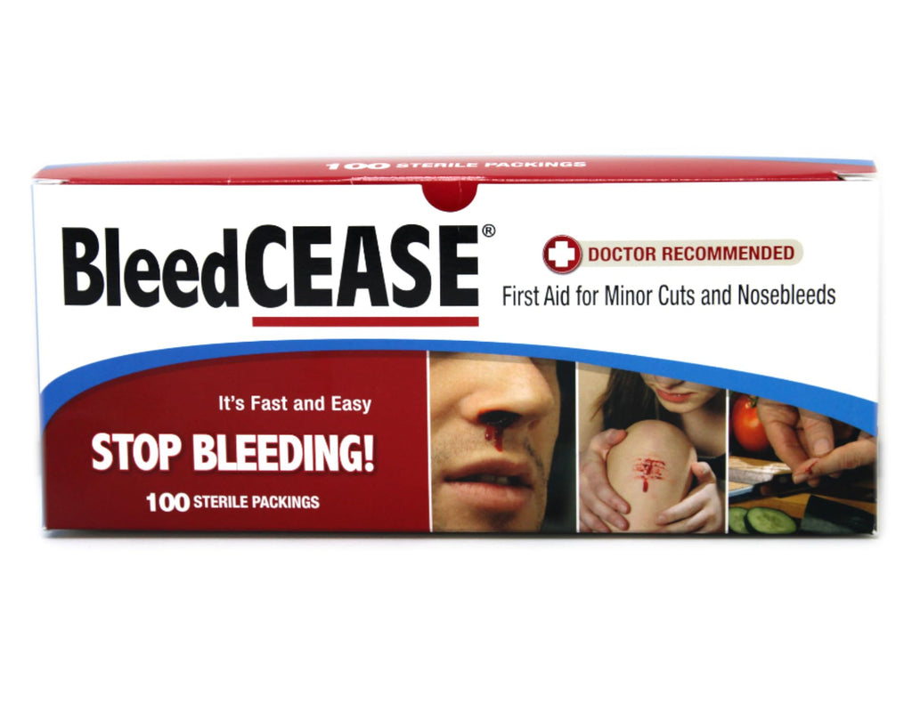 BleedCEASE First Aid, White, 100 Count