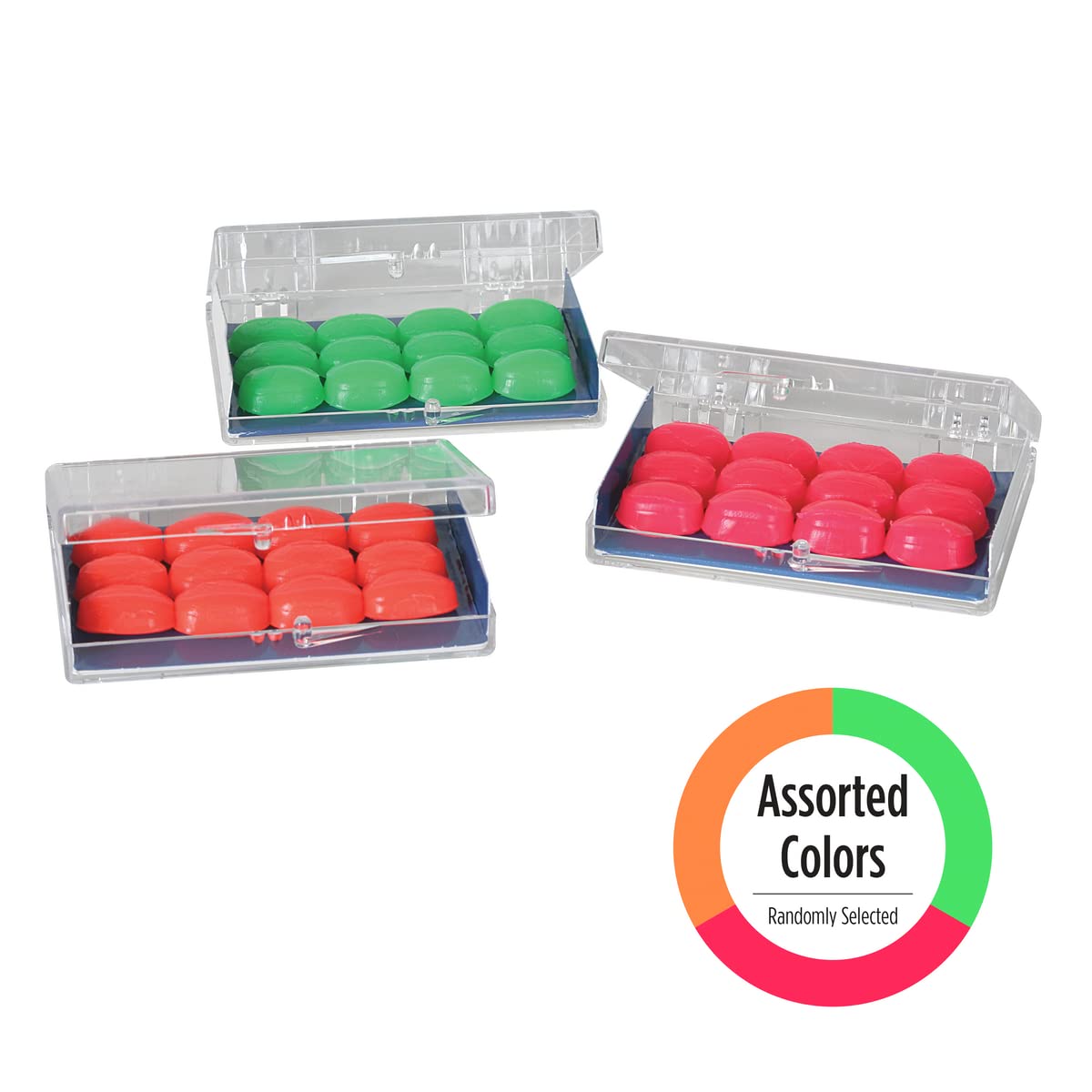 Flents Protechs Seal-Rite Silicone Moldable Ear Plugs for Pool, Ocean, Water, Sports, Color May Vary - Neon Pink, Green, and Ora