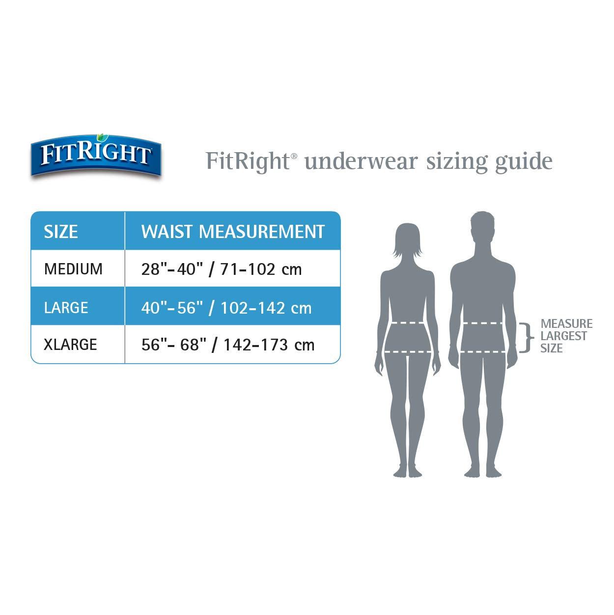 FitRight Ultra Protective Incontinence Underwear, Heavy Absorbency, Large, 40 to 56, 20 Count