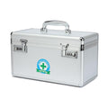 Lockable Medication Storage Box with Combination - Security Lock Box for Home and Outdoor (Silver, LARGE)