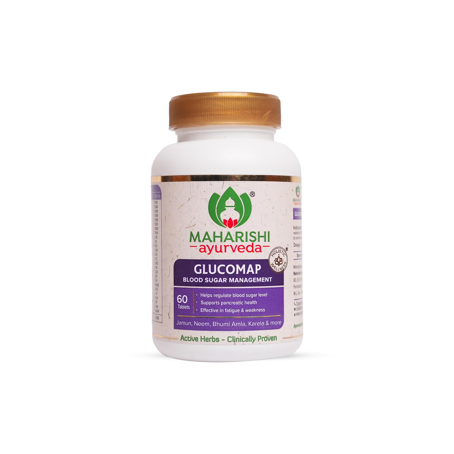 Maharishi Ayurveda Glucomap For Diabetes Management | With Jamun, Karela, Neem, Arjuna |Control Blood Sugar Levels| Natural Gluc