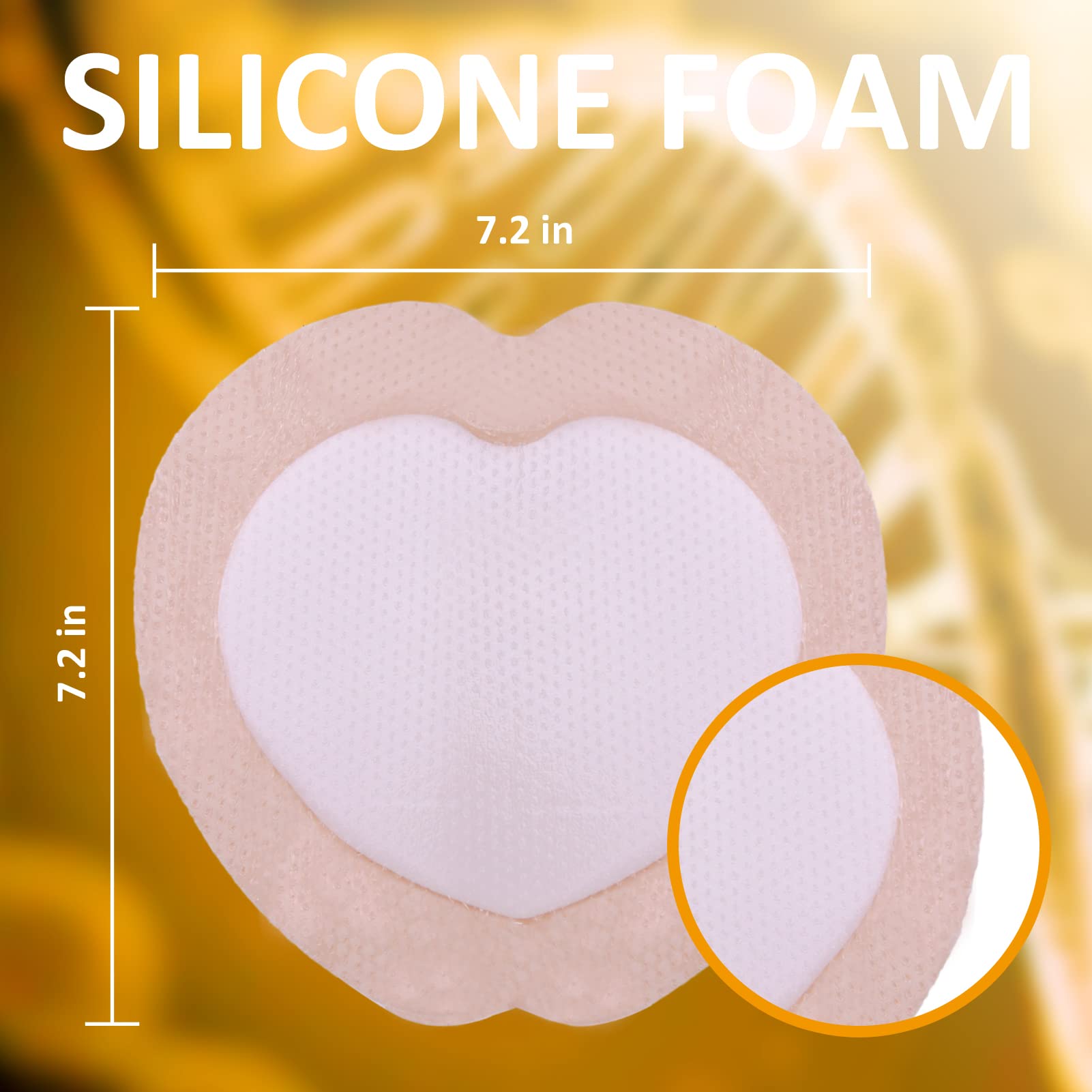 Dr.med Sacrum Silicone Foam Dressing with Adhesive Border 7.2x7.2-6 Pcs/Box, Absorbent Breathable Bed Sore Waterproof Sacral Ban