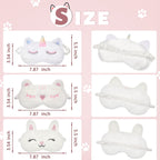 6 Pcs Kids Sleep Mask Cute Unicorn Animal Sleeping Eye Cover Funny Soft Plush Blindfold Eyeshade for Women Girls Kids Plane Trav